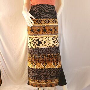 Lady Full Maxi Skirt Black Brown Size 1X/XL